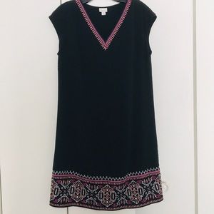 Merona Detailed Black Midi Dress